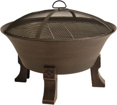 Bluegrass Living Bfpw26D-Cc 26 Inch Cast Iron Deep Bowl Fire Pit With, Black - £157.46 GBP