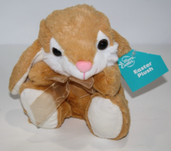 Tom&#39;s Toys Easter Bunny Rabbit 6&quot;  Brown White Plush Small Stuffed Soft Toy NEW - £15.26 GBP