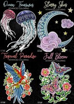 Starry Skies, Full Bloom, Ocean Treasures, Tropical Paradise - Coloring Book - £12.63 GBP