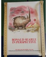 RONALD SEARLE Poster 1985 Rhinoceros Cartoon Rhino Library St. Trinian&#39;s... - £25.79 GBP