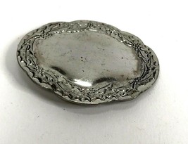 Vintage Kirk Stieff Pewter Pin Brooch Holly Leaves Holiday Engravable - £6.96 GBP