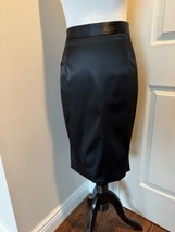 Dolce &amp; Gabbana Black Satin Pencil Skirt SZ IT 46/US 10 NWOT - £228.71 GBP