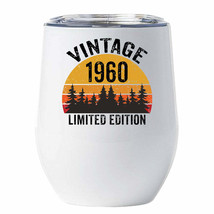 Vintage 1960 Tumbler 62 Years Old 62th Birthday Sunset Retro Wine Cup 12oz Gift - £18.31 GBP