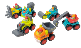 IQ toys plastic construction 6 vehicle set with little men - $7.91