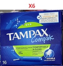 *6 BOXES BULK LOT* (96 ct.) Tampax Compak Tampons COMFORTABLE SUPER ABSO... - $46.21