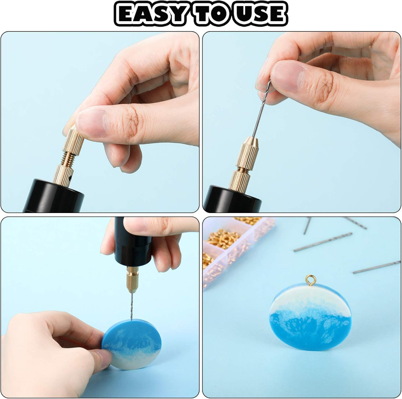 Lanties Electric Resin Drill Set, Including 300 Gold Silver Eye Screws, 10 Twist Item image 7