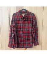 Duluth Trading Co Men’s SIZE XL Red Plaid Flannel Shirt Long Sleeve Butt... - $27.67