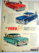 1953 Ford Color Ad Crestline Convertible  Customline Fordor Sedan Mainli... - £7.05 GBP