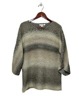 Simply Noelle Sweater Women&#39;s L/XL Striped Brown 3/4 Sleeve - £8.63 GBP