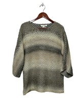 Simply Noelle Sweater Women&#39;s L/XL Striped Brown 3/4 Sleeve - £8.65 GBP