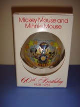 Schmid Disney Mickey Mouse And Minnie Mouse 60th Birthday Ornament - £12.57 GBP