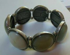 Lia Sophia Heavy Silver-tone &amp; Heavy Glass/Stone Stretch Bracelet - £30.50 GBP
