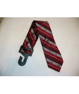 George Men&#39;s Neck Tie Red Gray Shaded Geo Dress Tie New - $13.76 CAD