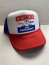 Vintage Hamm&#39; Beer Bear Hat Trucker Hat adjustable Unworn Red W Blue Par... - $279.97 MXN