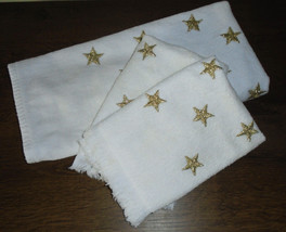 The Avanti Look 100% Cotton Towels With Gold Stars Vintage 1978 Hand &amp; F... - £15.73 GBP