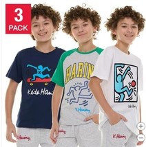 Keith Haring Boys Girls T-Shirts Blue Multicolor 3-Pack Short Sleeves Ta... - $725.95 MXN