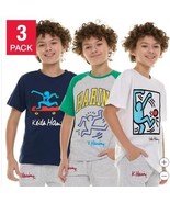 Keith Haring Boys Girls T-Shirts Blue Multicolor 3-Pack Short Sleeves Ta... - $38.99