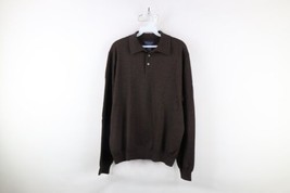 Vintage 90s Streetwear Mens Large Blank Merino Wool Knit Collared Sweate... - $59.35