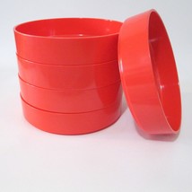 Vintage Oblique 5 Stackable Bowl Set 70s Orange Melamine Stacking Mid Century - £36.95 GBP