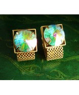 Swank Swarovski Cufflinks crystal rivoli  Set Vintage Wrap gold Mesh Cry... - $185.00