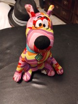 SCOOBY DOO Toy  Stuffed Animal Toy 9&quot; Rainbow Striped  Plush - £11.57 GBP