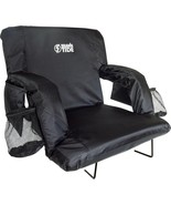 BRAWNTIDE Stadium Seat with Back Support - Comfy Cushion Black - $90.70 CAD