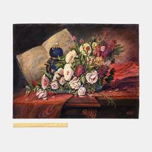 Acrylic On Board Still Life Painting Of Flowers - £239.80 GBP