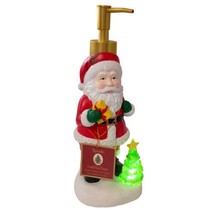 Spode Light Up Lotion Pump Soap Dispenser Santa Claus Never Used Christmas Tree - £28.39 GBP