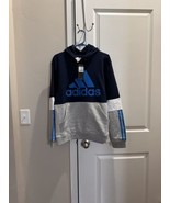 BNWT Adidas Big boys Fleece hoodie, Size XL(18-20), Navy/Grey, Cotton Blend - €15,37 EUR
