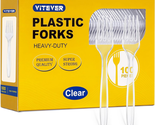 Clear Plastic Forks Heavy Duty, 100 Count Premium Disposable Forks, Dura... - £13.24 GBP