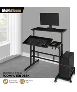 Rolling Adjustable Height Laptop Desk[Mouse Tray+Cpu Stand]Workstation P... - £99.93 GBP