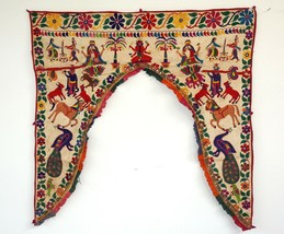 Vintage Welcome Gate Toran Door Valance Window Décor Tapestry Wall Hanging DV08 - £43.89 GBP