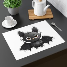 Black Color Single Bat Print Double Sided Cotton Placemat for Dining Table Decor - £18.11 GBP