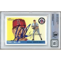 Troy Glaus LA Angels Signed 2004 Topps Heritage Card #226 BAS BGS Auto 1... - £117.53 GBP