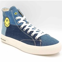 Sun + Stone Men Mid Top Sneakers Mesa Size US 9M Denim Blue Yellow Smile - £15.63 GBP