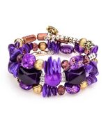 Fashion Geometric Color Block Alloy Natural Stone Women's Bracelet Purple - €7,58 EUR