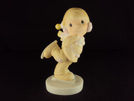 Precious Moments Figurine E-2350, Dropping In For Christmas, Cross Mark, 1982 - £19.94 GBP