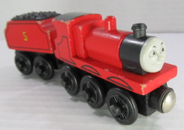 Thomas &amp; Friends Wooden Railway Train James &amp; tender Red Engine 5 2003 #2 - £11.21 GBP