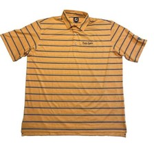 Footjoy Golf Polo Mens 2XL Light Orange Blue Stripes Stretchy Quick Dry  - $24.19