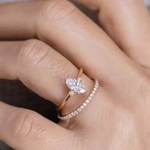 1.26 Ct Marquise Cut Three Stone Ring, Dainty Wedding Ring, Personalized Gifts - £87.80 GBP