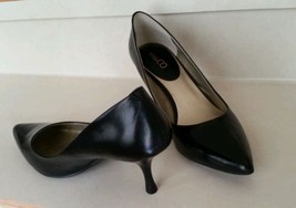 Womens Black Leather Stiletto Heel Pump Dress Shoes Size 9.5 M Nine &amp; Co - £23.59 GBP