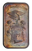 1973 Graduation By MADISON Mint 1 oz 999 Fine Silver Art Bar - $81.68