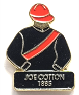 1885 Kentucky Derby Winner Joe Cotton Jockey Silks Pin Horse Racing Memo... - $276.52 MXN