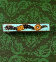 Cleopatra Snake Pin Brooch petite lapel cravat holder Vintage enamel art... - £58.99 GBP