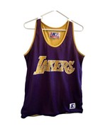 Vtg 80s LA Lakers Starter Basketball Jersey Purple Gold Reversible M/L T... - $114.00