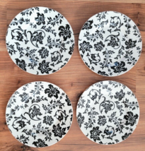 4 Martha Stewart Salad Plates Geneva Collection 9.25&quot; For Macy&#39;s Black White #1 - $34.99