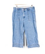 Riveted by Lee Womens Capri Jeans 12P Petite Blue Distressed Paint Pocke... - £13.80 GBP