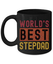 Worlds Best Stepdad Father&#39;s Day Coffee Mug Vintage Black Cup Retro Gift... - £14.78 GBP+