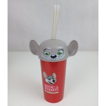 Chuck E Cheese’s Plastic Red Drinking Cup With Mouse Lid and Straw - £4.55 GBP