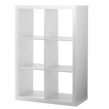 Vinyl Record Storage Bin 6 Crate Album Rack Stand Cube Shelf White Furniture - £59.39 GBP